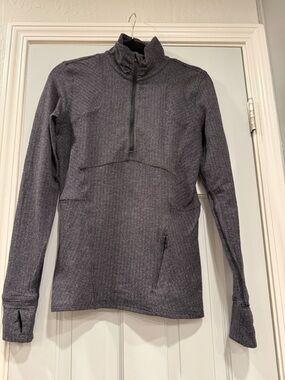 Lululemon Kanto Catch Me 1/2 Zip Pullover Small Gray Herringbone
